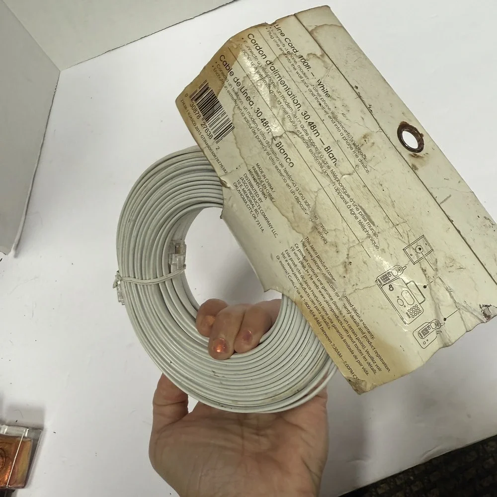 Telephone Line Cord, 100 Feet, Phone Cord, Modular Jack Ends, Works for Phone... - Picture 4 of 10